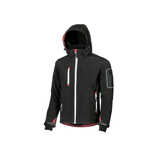 Upower Metropolis Soft Shell de Trabajo - Talla XS - Tejido Elastico Cortavientos, Transpirable, Resistente al Agua, Multiples Bolsillos, Capucha Desm