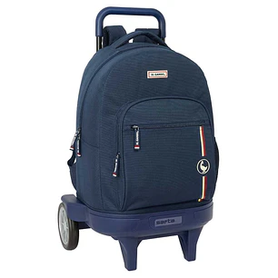 Safta el Ganso Eclipse Mochila con Carro - Bolsillo Frontal - Portabotellas - Asa y Hombreras Acolchadas - Tarjeta ID - Ruedas Antivibracion - 33L - 3
