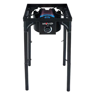 Muvip MV0633 Fogon de Gas Alta Potencia - Quemador de Hierro Fundido - Potencia 4,6kW - Estructura Reforzada  - Llave de Regulacion de Gas - Proteccio