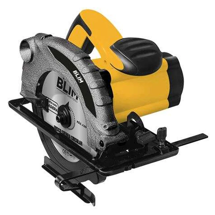 Blim Sierra Circular 185mm - Potencia 1300W - Velocidad 4500rpm - Empuñadura Ergonomica - Salida Extraccion de Polvo - Color Amarillo 1
