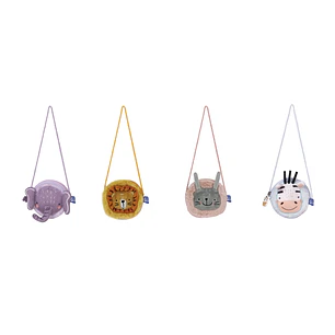 Oxford Kids Bolsito Infantil de Tacto Suave Peluche - Ideal para Niños Pequeños - Diseño de 4 Animalitos - Textura Suave y Agradable - Colores Surtido