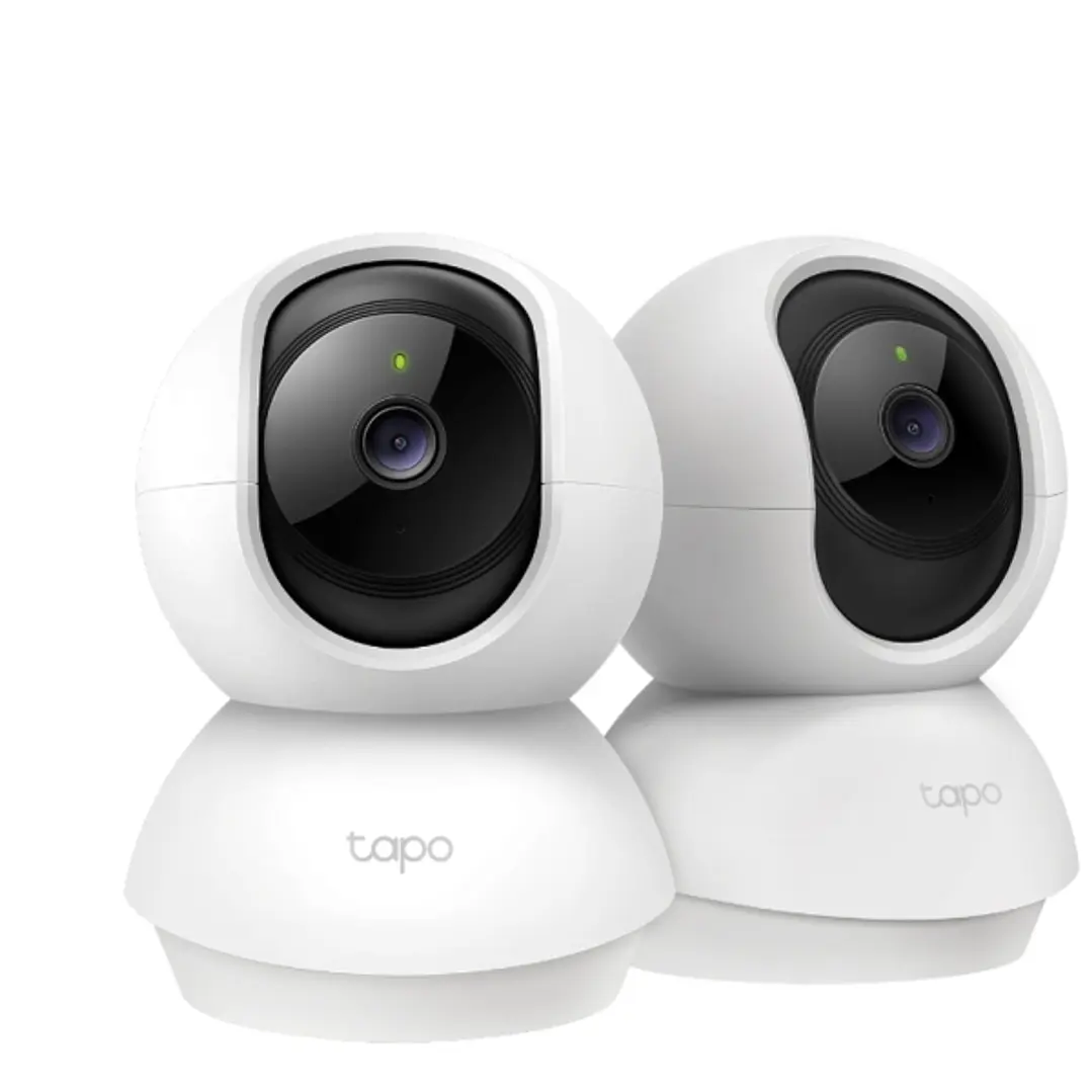 TP-Link Tapo TC71 Pack de 2 Camaras de Seguridad - 2K QHD - WiFi - Resolucion de 3Mpx - Vision Nocturna - Audio Bidireccional - Cancelacion de Ruido - 1