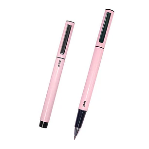 Dohe Boligrafos Elegantes de Metal Ligero - Cuerpo Ovalado en Rosa - Ergonomicos y Deslizamiento Perfecto - Capucha con Clip a Juego - Fabricados en A