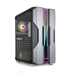 Tooq Nightcity Caja Semitorre Gaming EATX/ATX/Micro-ATX/Mini-ITX - Panel Lateral Cristal Templado - Tamaño Disco Soportado 3.5