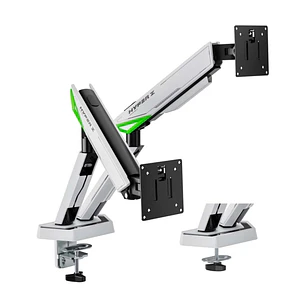 Aisens Soporte de Mesa Gaming Contrapeso Giratorio e Inclinable Para Monitor-TV 16kg - 3 Pivotes - 2 Brazos - 17