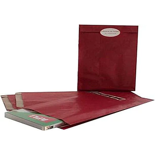 Apli Pack de 250 Sobres Kraft - Tamaño 24x43x7mm - Papel Kraft 50g/m² - Reutilizables y Reciclables - Color Rojo