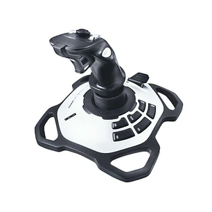 Logitech Extreme 3D Pro Joystick USB - 12 Botones Programables - Disparador Rapido - Ergonomico - Base Solida y Estable - Color Blanco/Negro