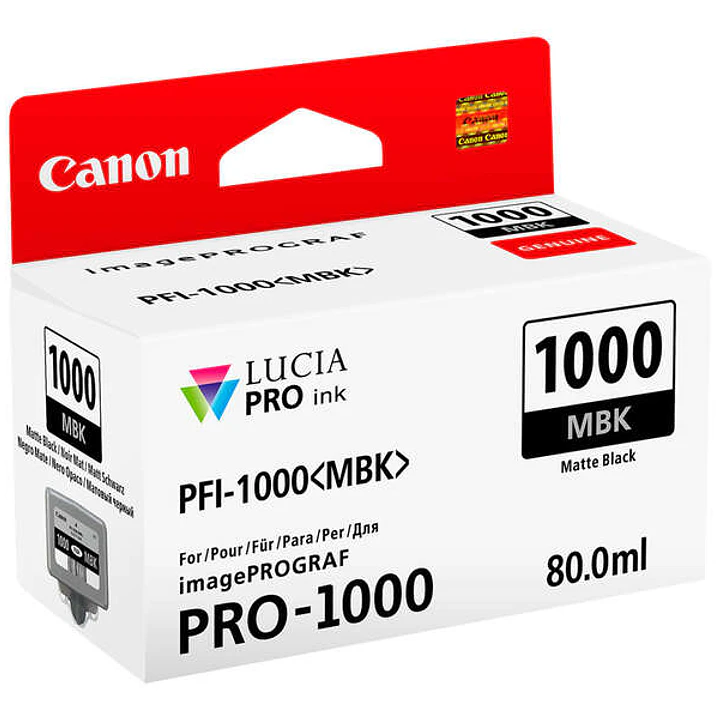 Canon PFI1000 Negro Mate Cartucho de Tinta Original - 0545C001/PFI-1000MBK 1