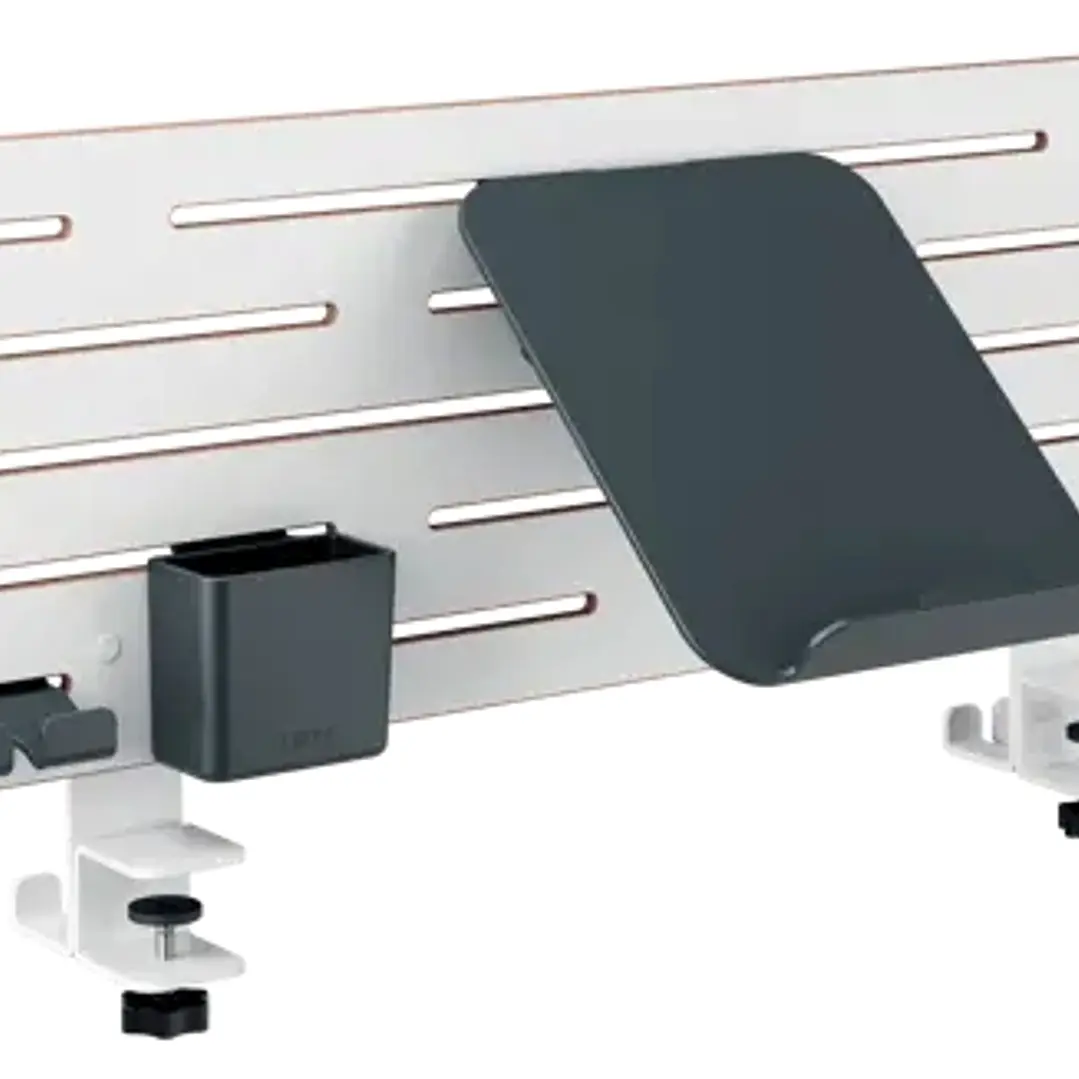 Leitz Ergo Panel Organizador de Escritorio con Soporte para Portatil - Ademas Incluye Soporte para Smartphone, Soporte para Boligrafos y Gancho para A 1