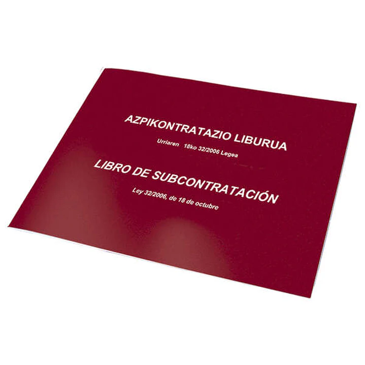 Dohe Libros de Subcontratacion Din A4 Apaisado Euskera/Castellano - 10 Hojas Numeradas - Hojas Autocopiativas 1