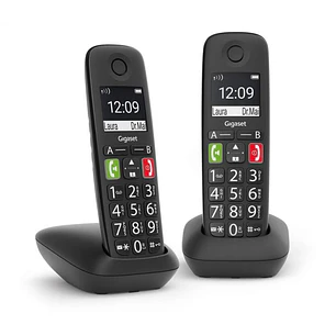 Gigaset E290 Duo Telefono Inalambrico Dect + 1 Supletorio - Pantalla Grande en B/N - Teclas con Numeros Grandes - Volumen con Funcion Amplificador - C