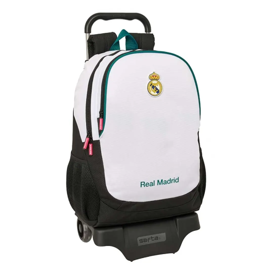 Safta Real Madrid Equipacion 26/27 Mochila con Carro - Extraible - 23L - Portabotellas - Cremallera - Doble Tirador - Asa de Mano - Espalda Acolchada  1