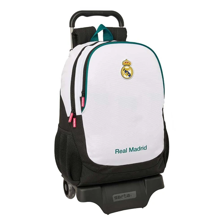 Safta Real Madrid Equipacion 26/27 Mochila con Carro - Extraible - 23L - Portabotellas - Cremallera - Doble Tirador - Asa de Mano - Espalda Acolchada  1