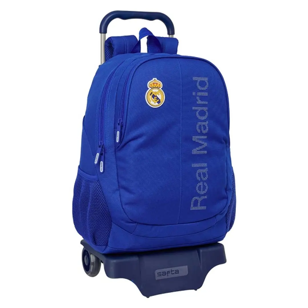 Safta Real Madrid Mochila con Carro - Portabotellas - Compartimentos Grandes - Doble Tirador - Hombreras Acolchadas - Espalda Acolchada - Asa Superior 1