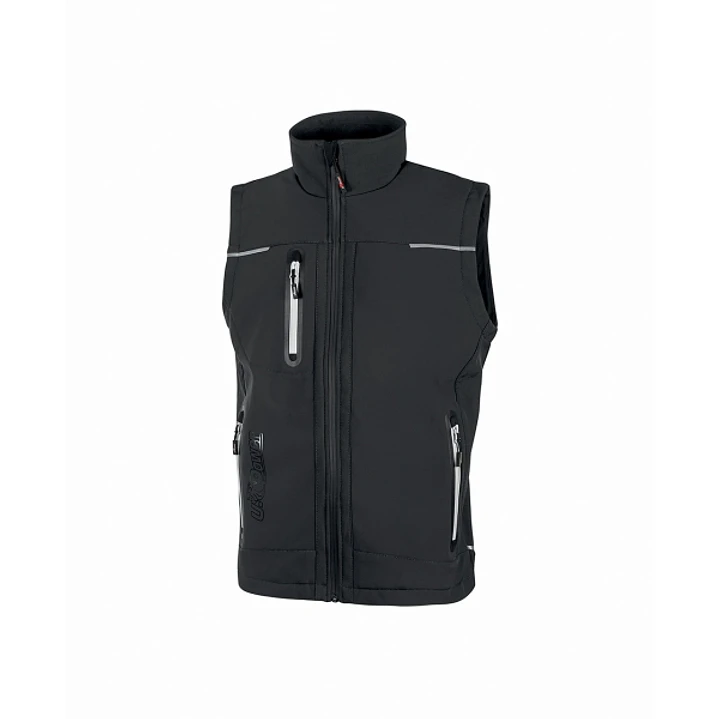 Upower Universe Chaleco Softshell Impermeable - Talla XL - Transpirable, Resistente al Viento, Forro Micropolar, Bolsillo Free Sound, Detalles Reflect 1