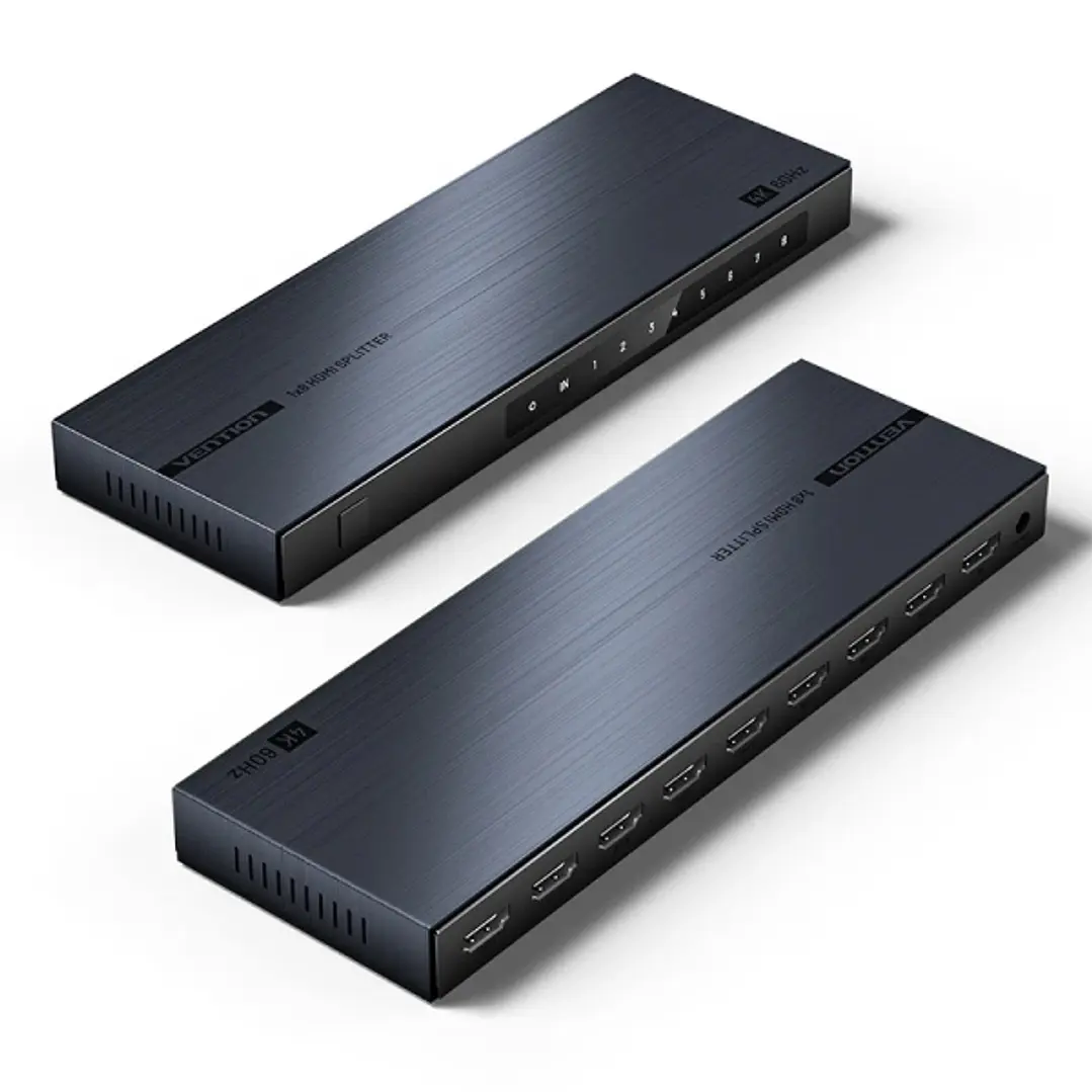 Vention Duplicador HDMI - Resolucion 4K - 1 Entrada - 8 Salidas - Aluminio - Color Negro 1