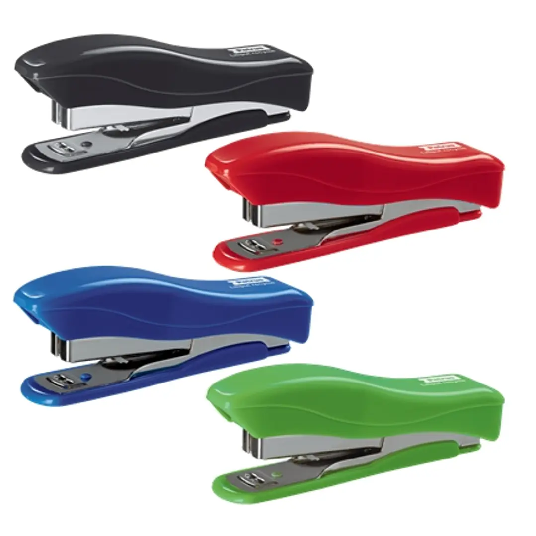 Petrus 200 Liliput Recycled Grapadora + 1 Caja de 1.000 Grapas 23/6 - Hasta 12 Hojas - Grapas 23/6 - Fabricada con un 85% de Plastico Reciclado - Grap 1
