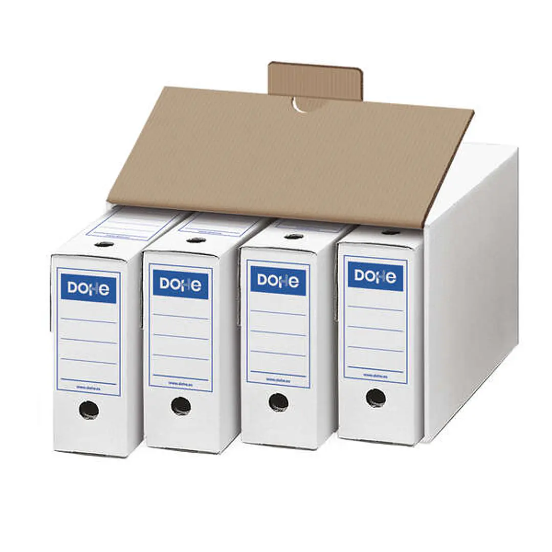 Dohe Archivo Definitivo Tamaño Folio - Capacidad para 4 Unidades - Fabricado en Carton Blanco de Primera Calidad 1