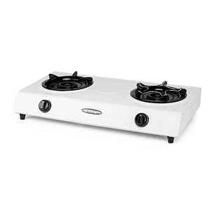 Orbegozo FO 2600 Hornillo a Gas Butano Blanco - Encendido Piezoelectrico - Dos Quemadores de Triple Corona - Uso Exterior - Combustible: Gas Butano/Pr