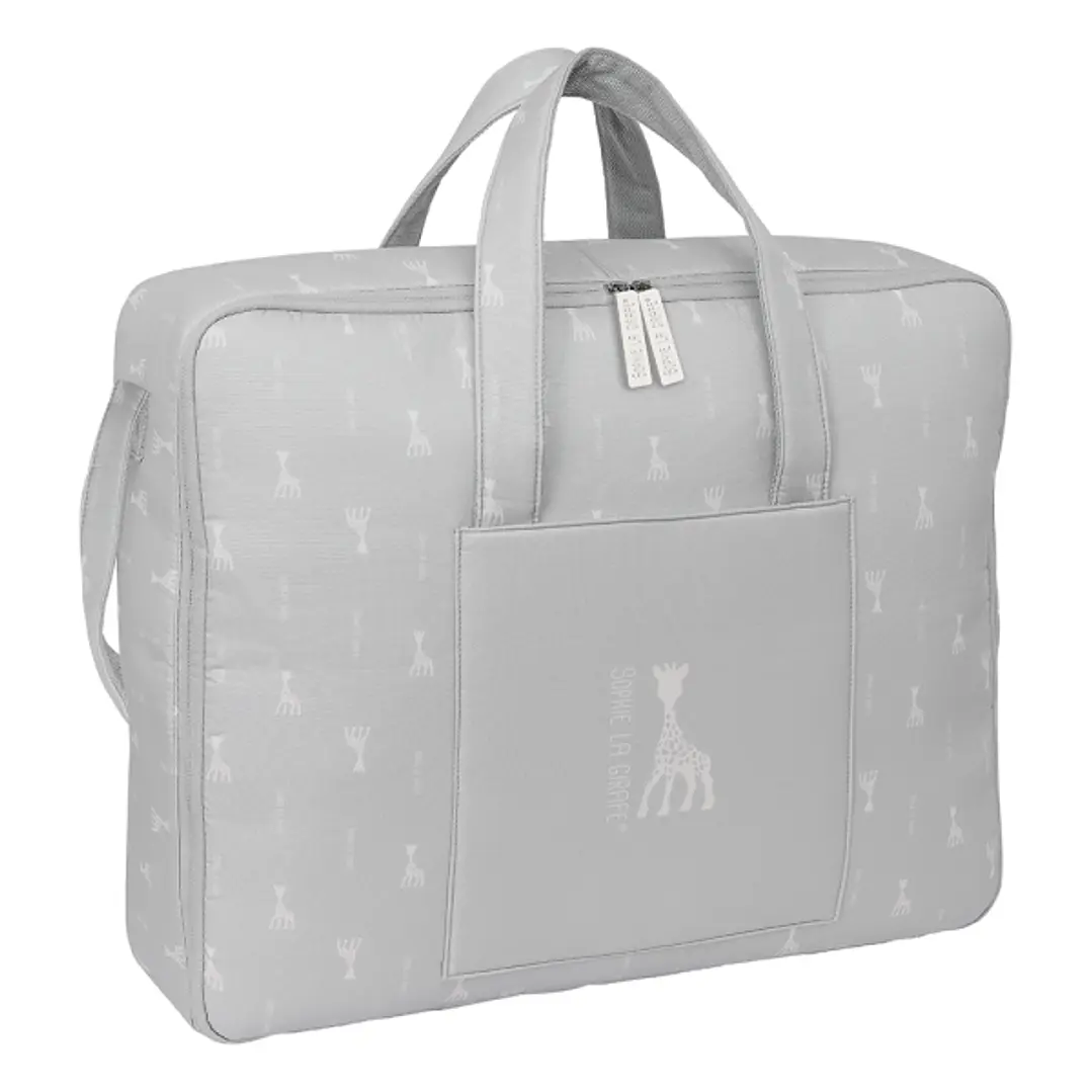 Safta Sophie la Girafe Mum Maleta de Bebe de 28L - Cremallera Doble - Bolsillos Internos - Forrada y Acolchada - Bandolera Ajustable - Asas Superiores 1