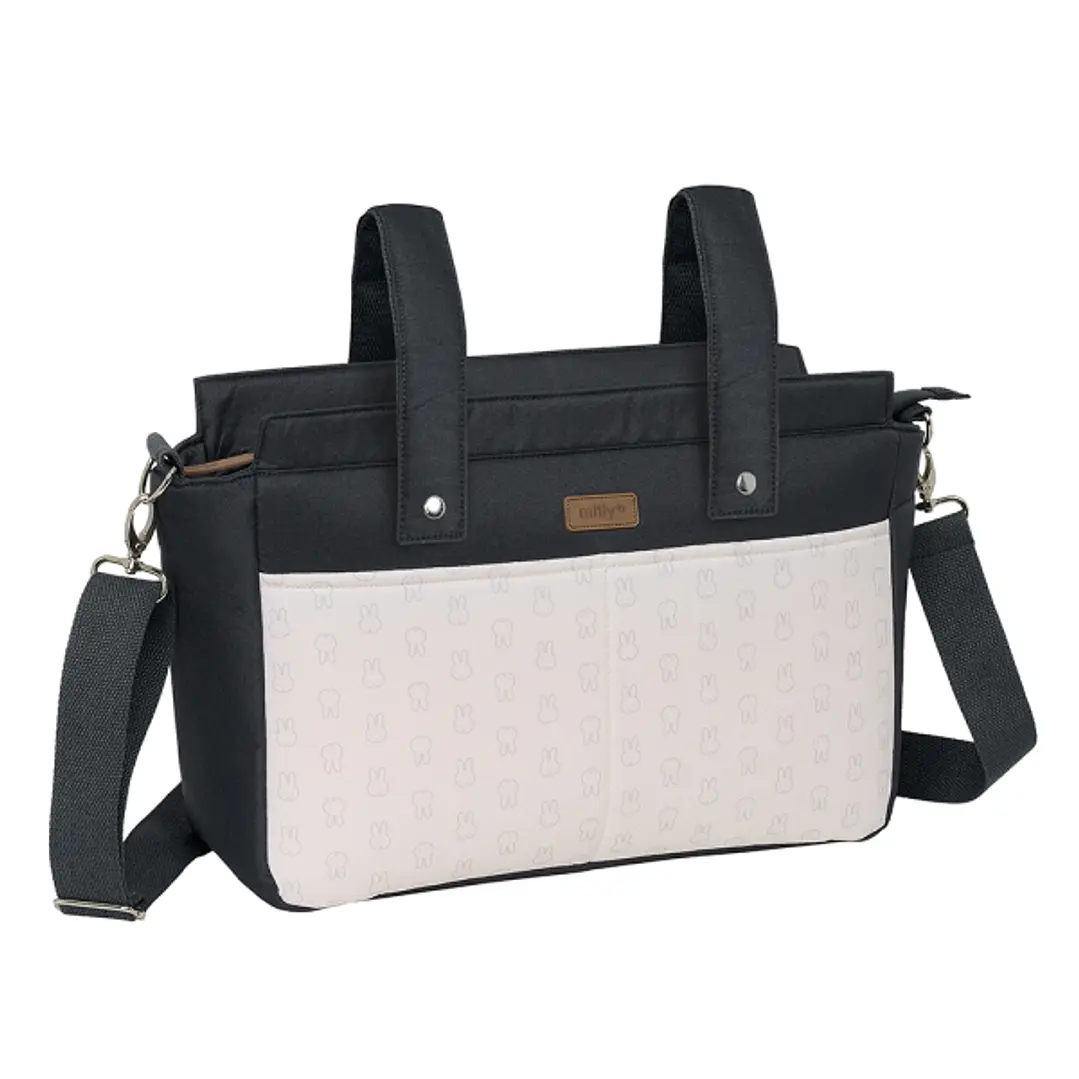 Safta Miffy Mum Moon Bolso de 17.94L - Adaptable a Carrito con Velcros - Multiples Bolsillos - Cremallera - Interior Forrado - Bandolera Ajustable - 4 1