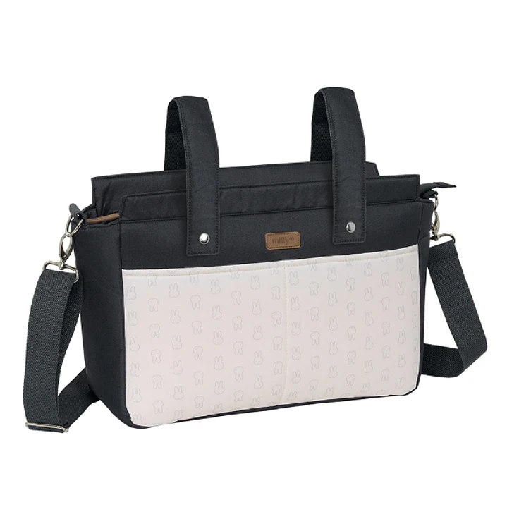 Safta Miffy Mum Moon Bolso de 17.94L - Adaptable a Carrito con Velcros - Multiples Bolsillos - Cremallera - Interior Forrado - Bandolera Ajustable - 4 1