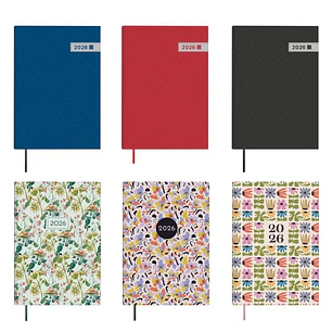 Finocam Dynamic Porto Pack de 7 Agendas Surtidas - Anual 2026 - Formato Y10 - 1 Dia por Pagina - Color Surtidos