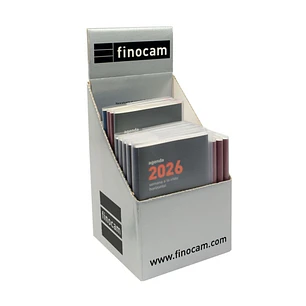 Finocam Expositor con 12 Agendas Planas Min/Coctel Surtidas - Anual 2026 - Color Surtidos