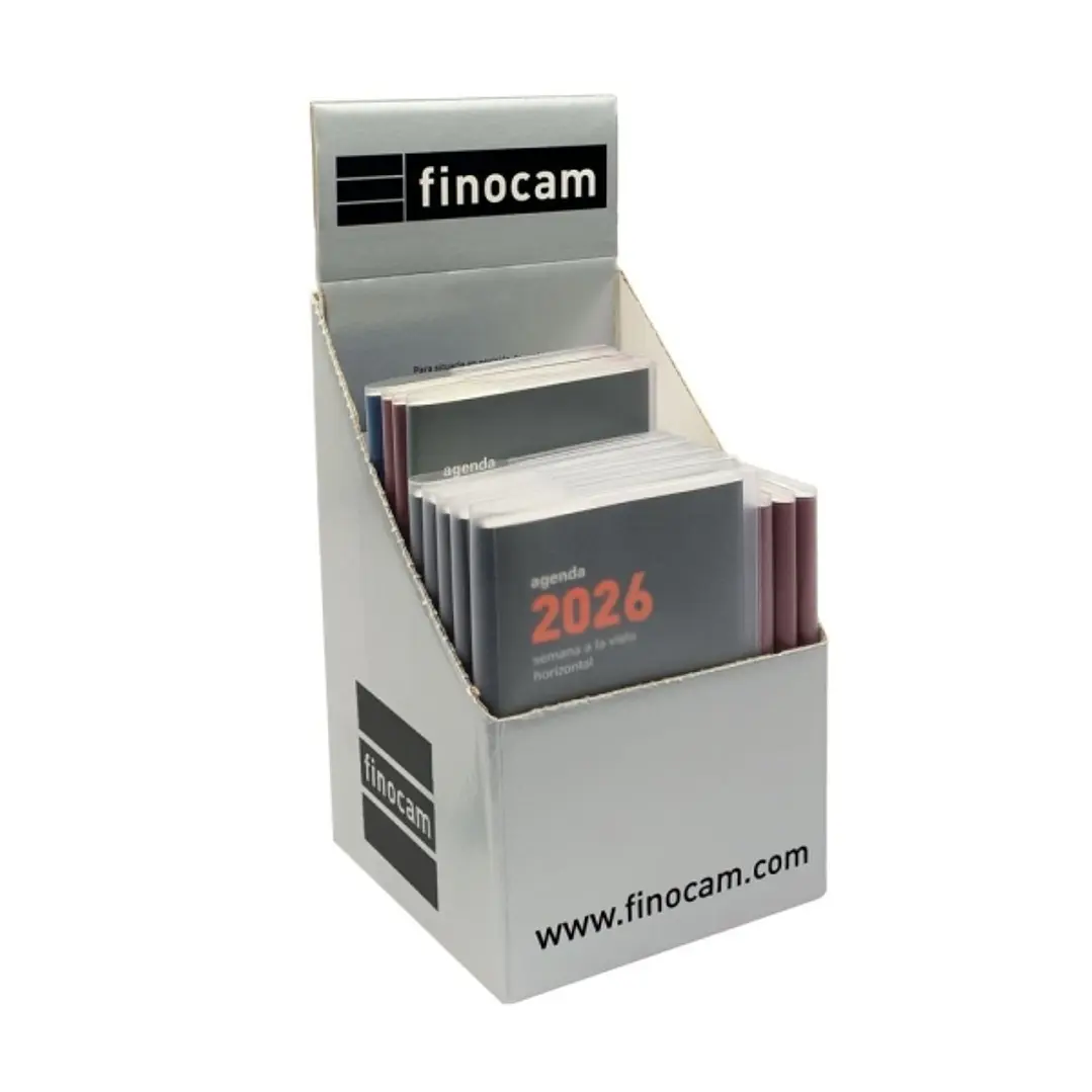 Finocam Expositor con 12 Agendas Planas Min/Coctel Surtidas - Anual 2026 - Color Surtidos 1