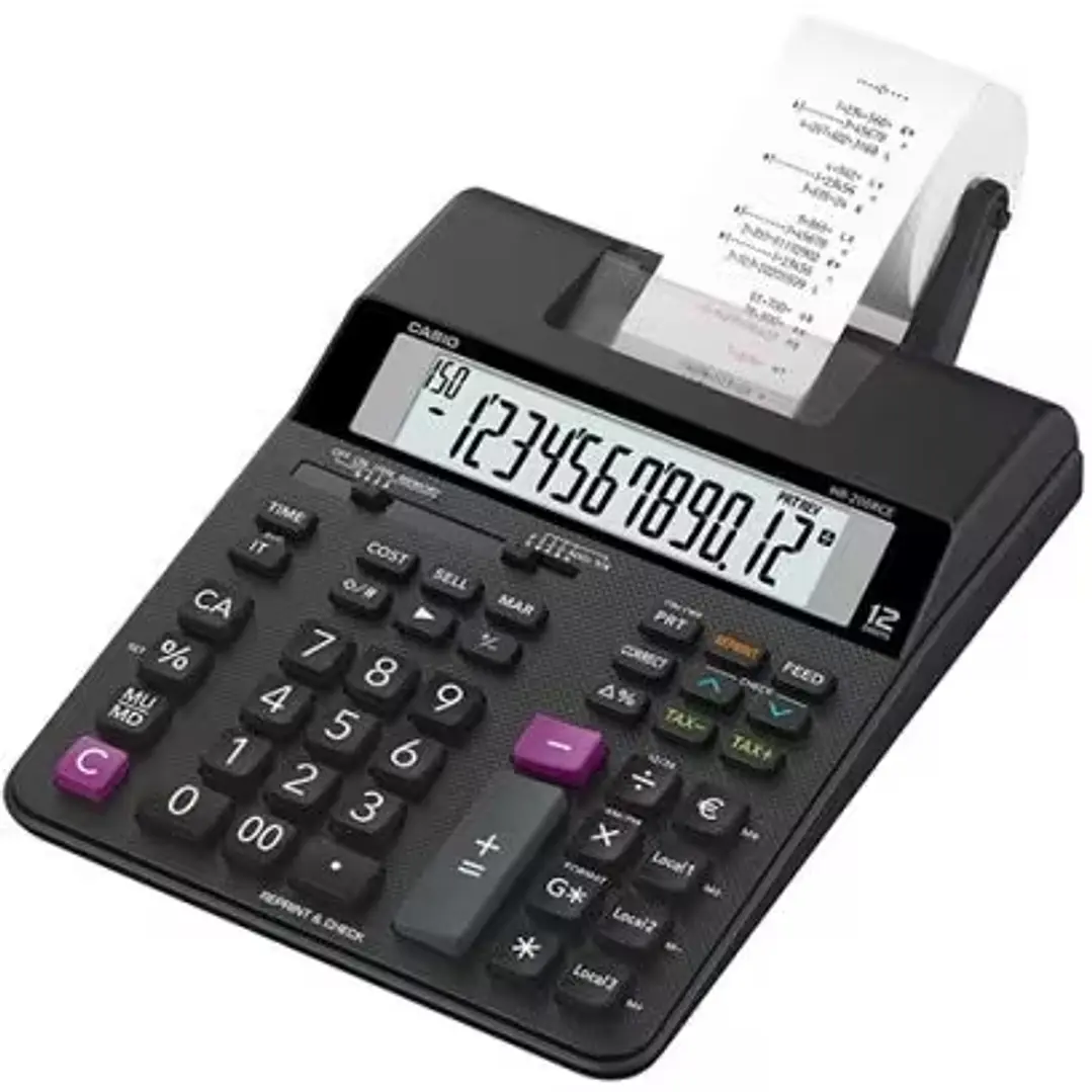 Casio HR-200RCE Calculadora Impresora de Sobremesa 12 Digitos - Impresion en 2 Colores - Funcion de Reimpresion/Impresion Posterior 1