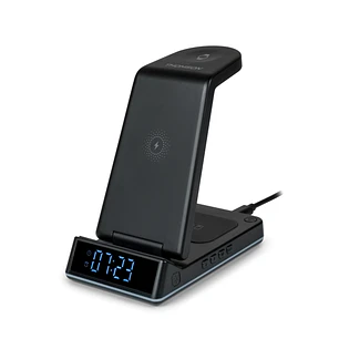 Thomson CL750IS Estacion de Carga por Induccion 4 en 1 - Reloj Despertador y Luz Nocturna - Compatible con Android -  Color Negro