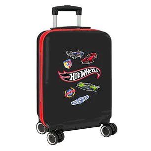Safta Hot Wheels Maleta Trolley de Cabina 20 - Cierre con Candado - Interior Forrado - Ruedas Giratorias - Mango Extensible - Material ABS y PC - 40.