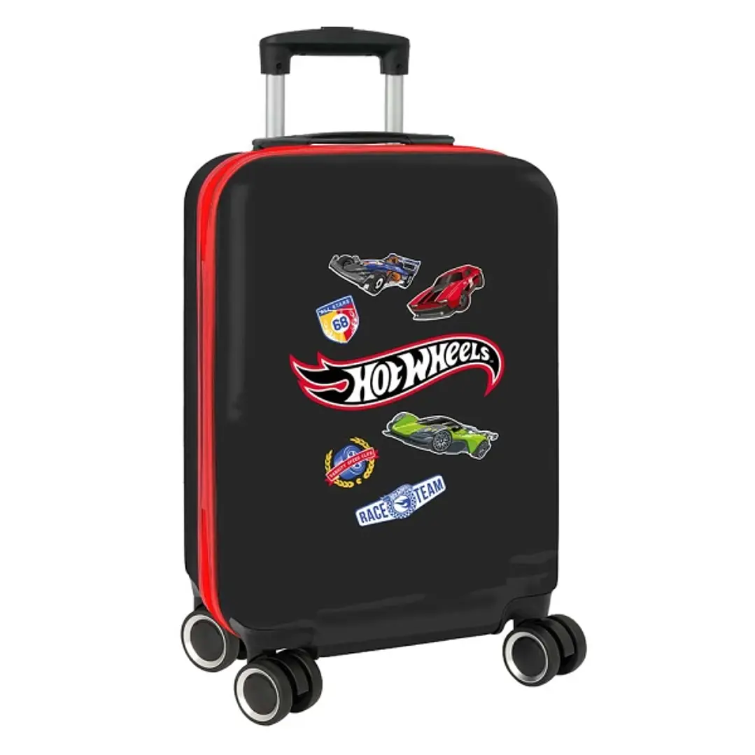 Safta Hot Wheels Maleta Trolley de Cabina 20 - Cierre con Candado - Interior Forrado - Ruedas Giratorias - Mango Extensible - Material ABS y PC - 40. 1