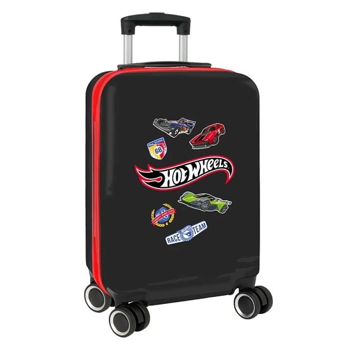 Safta Hot Wheels Maleta Trolley de Cabina 20 - Cierre con Candado - Interior Forrado - Ruedas Giratorias - Mango Extensible - Material ABS y PC - 40. 1