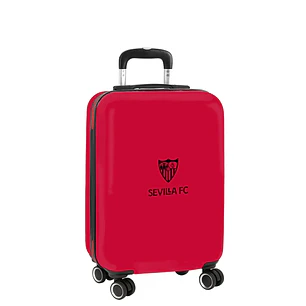 Safta Sevilla FC Maleta Trolley de Cabina 20 - Cierre con Candado - Interior Forrado y Bolsillos - Cintas con Cierre PVC - Ruedas Giratorias - Ajusta