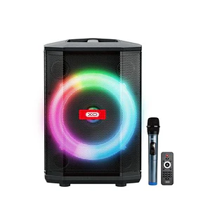 XO F53 Altavoz Karaoke - Bluetooth 5.0 - 40W - Funcion TWS - Iluminacion RGB - Microfono Inalambrico Incluido - Bluetooth, FM, USB y MicroSD - Color N