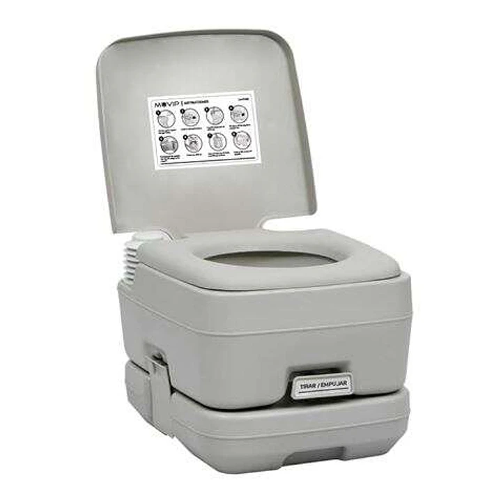 Muvip Inodoro Quimico Portatil - Deposito 10L - Tanque de Agua 12L - Bomba Manual de Fuelle 1