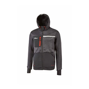 Upower Galaxy Sudadera de Trabajo con Cremallera - Talla 5XL - Transpirable y de Secado Rapido, Multiples Bolsillos, Capucha Ajustable, Detalles Refle