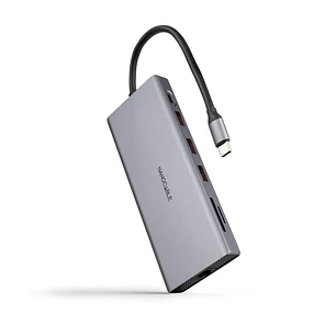 Nanocable HUB USB-C 12 en 1 - Conversor USB-C 3.1 a 3 x USB-A 3.2 + 3 x USB-C 3.2 + USB-C PD 100W + 2 x HDMI 4K@60Hz + DP 4K@60Hz + RJ45 + TF + SD + A