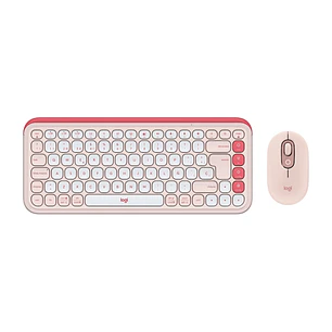 Logitech Pop Icon Combo Pack Inalambrico Teclado Multimedia + Raton - Bluetooth - Autonomia Teclado 36 Meses - Raton 24 Meses - Color Rosa y Blanco