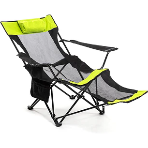 Innovagoods Kampfort Silla Tumbona de Camping Plegable 3 en 1 - Soporta 120Kg - Bolsillo Lateral - Bolsa de Transporte