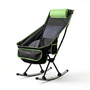 Innovagoods Trillow Silla Mecedora de Camping 2 en 1 Plegable - Soporta 120Kg - Bolsillo Lateral - Bolsa de Transporte