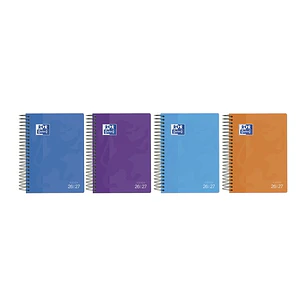 Oxford School Agenda Escolar con Espiral - Castellano - Tapa de Plastico - Formato Octavo - Dia Pagina - Colores Surtidos