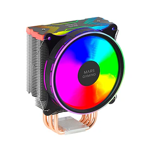 Mars Gaming MCPUXU9 Disipador CPU - Doble torre - Ventiladores hibridos ultrasilenciosos - 9 heatpipes de cobre - HCT Ultra hasta 400W TDP - Negro - C