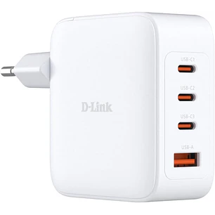 D-Link Cargador de Pared GaN de 100W - 3 USB-C y 1 USB-A - Color Blanco