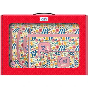 Dohe C`est la Vie Pack de Mochila + Carpeta A4 Recambio + Portatodo Triple - Todo en un Maletin Perfecto para Regalo