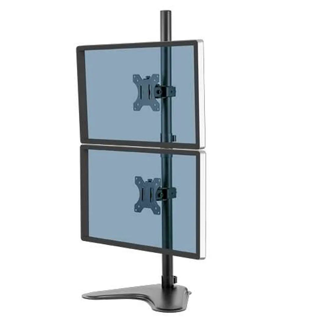 Fellowes Professional Series Soporte con Peana para Monitor Doble en Vertical - Hasta 32 y 16kg - Sistema de Gestion de Cables - Color Negro 1