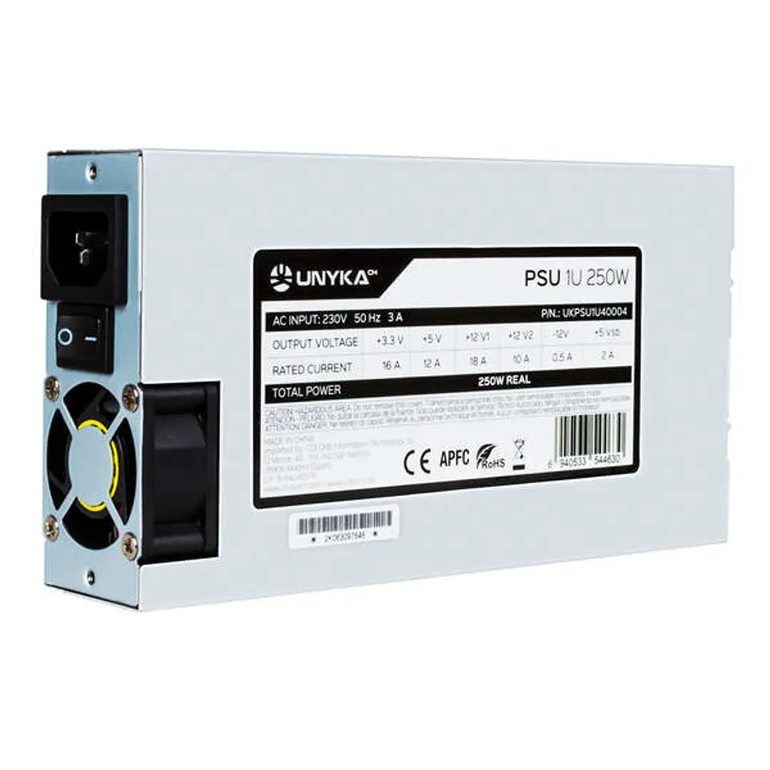Unykach Flex 1U Estandar Fuente de Alimentacion 250W Flex 1U Estandar - APFC - Ventilador 40mm 1