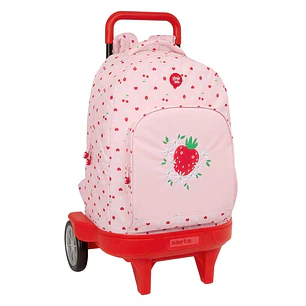Safta Glowlab Frutitas Mochila con Carro - 33L - Ruedas Antivibracion - Asa Acolchada - Bolsillo Frontal - Portabotellas - Tarjeta ID - Mochila Extrai
