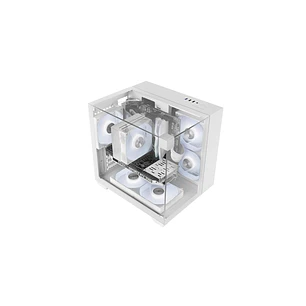 Mars Gaming MC-VISIONM Minitorre Ultracompacta - Soporte para Refrigeracion Liquida hasta 240mm - Triple Cristal Templado - Soporte MicroATX/Mini-ITX 